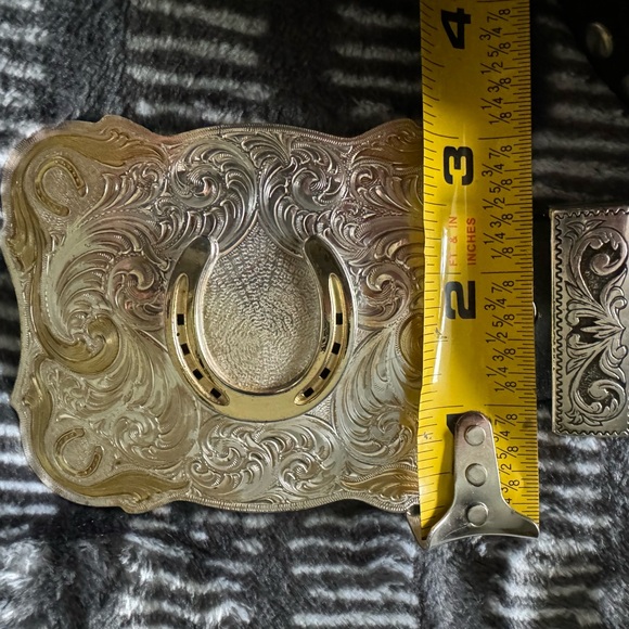 MONTANA SILVERSMITHS Buckle / STETSON Leather BELT - Picture 3 of 7